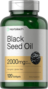 Horbaach Black Seed Oil Softgel Capsules bottle - 2000mg, 120 count